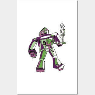 Green Robo Waiter Posters and Art